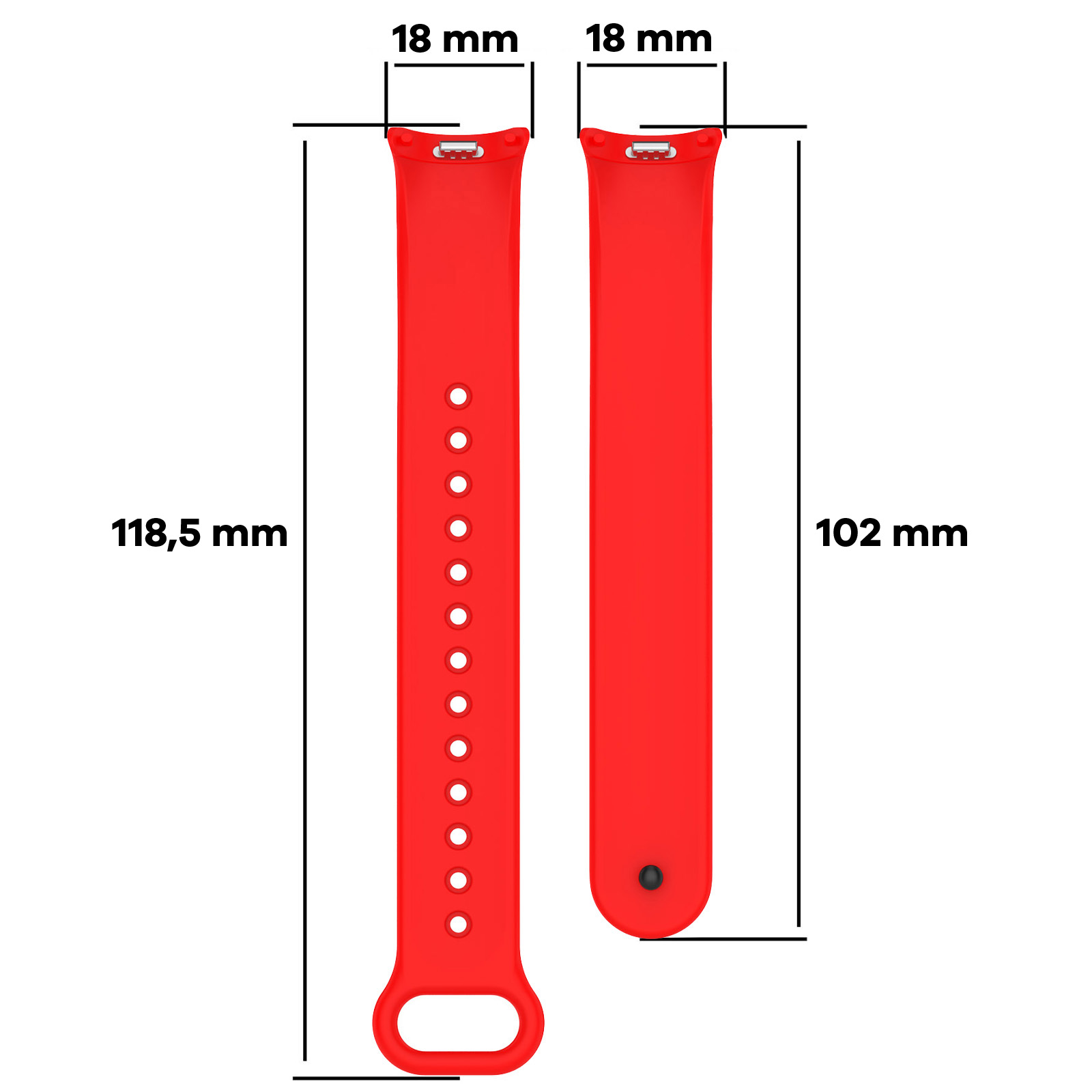 Wymiary paska Strap Watch Dots dla Xiaomi Smart Band 10 / 9 / 9 NFC / 8